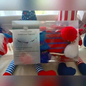 American 4th of July heart star red white blue Garland decor home hanging decora